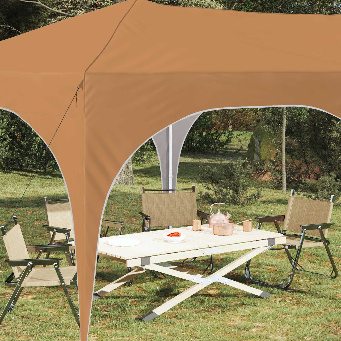vidaXL Pop-up Party Tent 575 x 288 x 245 cm Beige Oxford Fabric