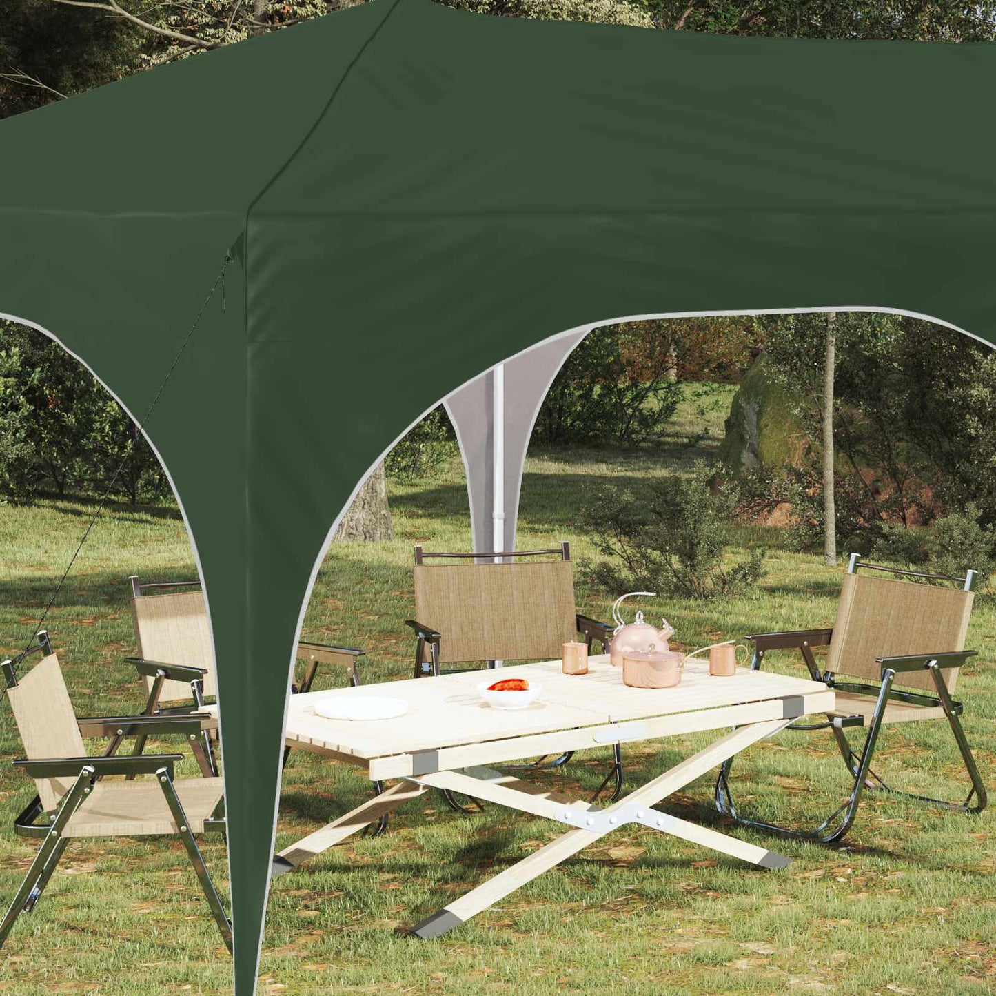 vidaXL Pop-up Party Tent 575 x 288 x 245 cm Green Oxford Fabric