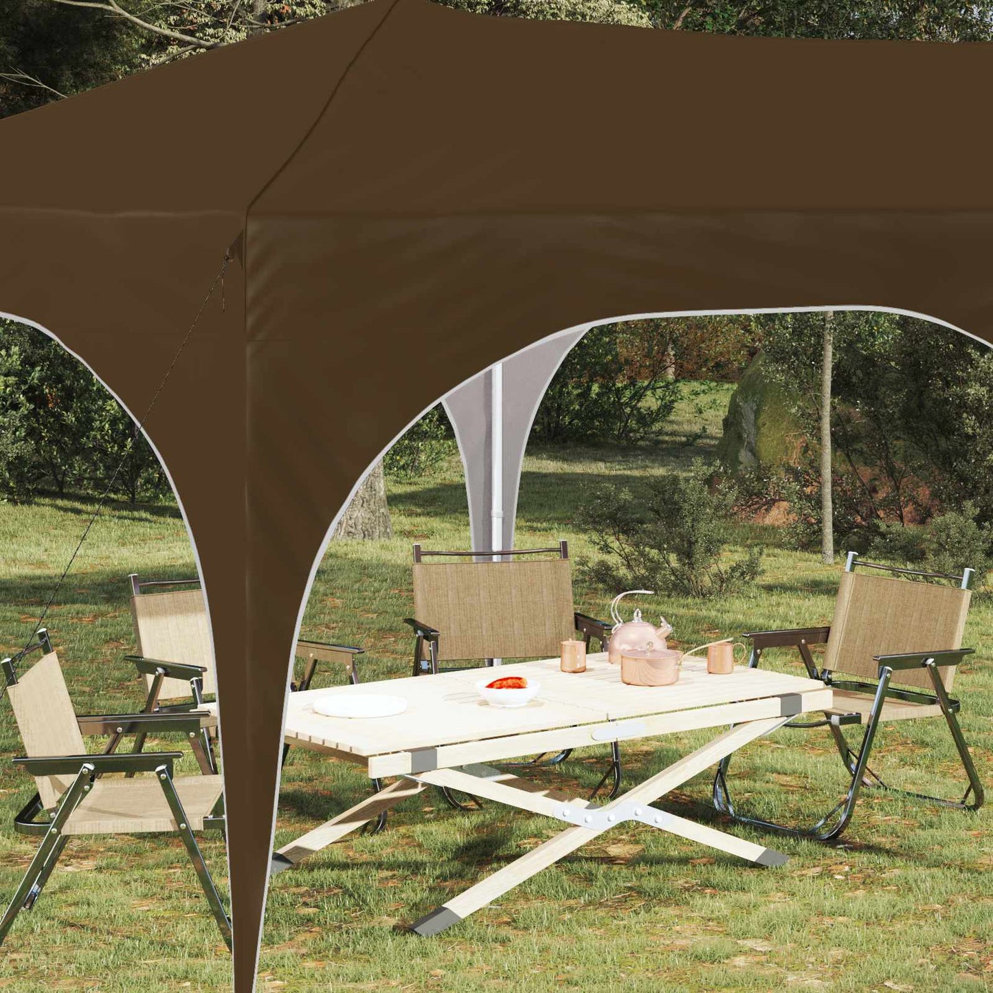 vidaXL Pop-up Party Tent 575 x 288 x 245 cm Taupe Oxford Fabric