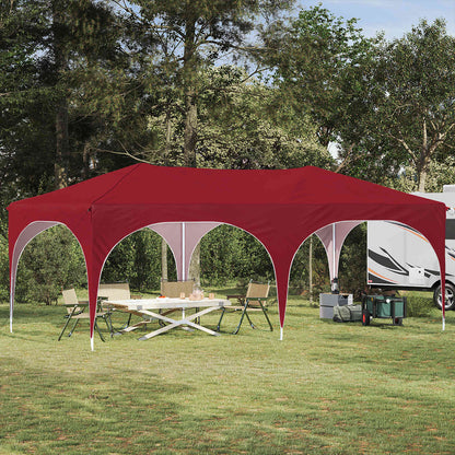 vidaXL Pop-up Party Tent 575 x 288 x 245 cm Burgundy Oxford Fabric
