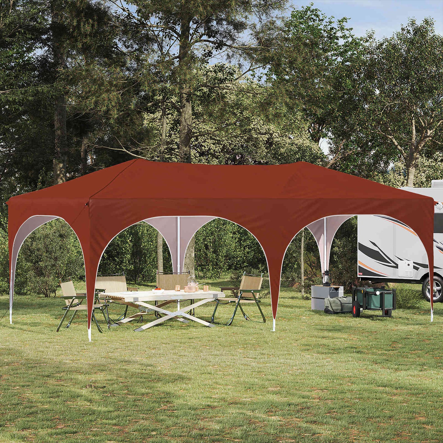 vidaXL Pop-up Party Tent 575 x 288 x 245 cm Terracotta Oxford Fabric