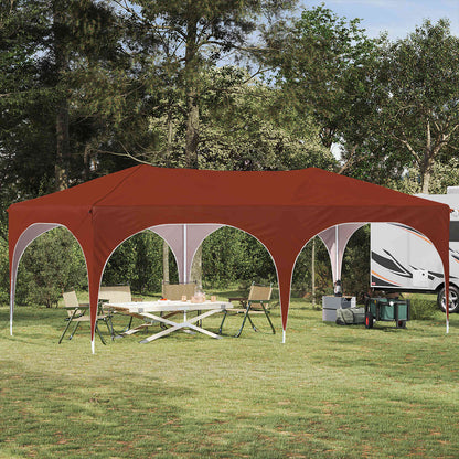 vidaXL Pop-up Party Tent 575 x 288 x 245 cm Terracotta Oxford Fabric