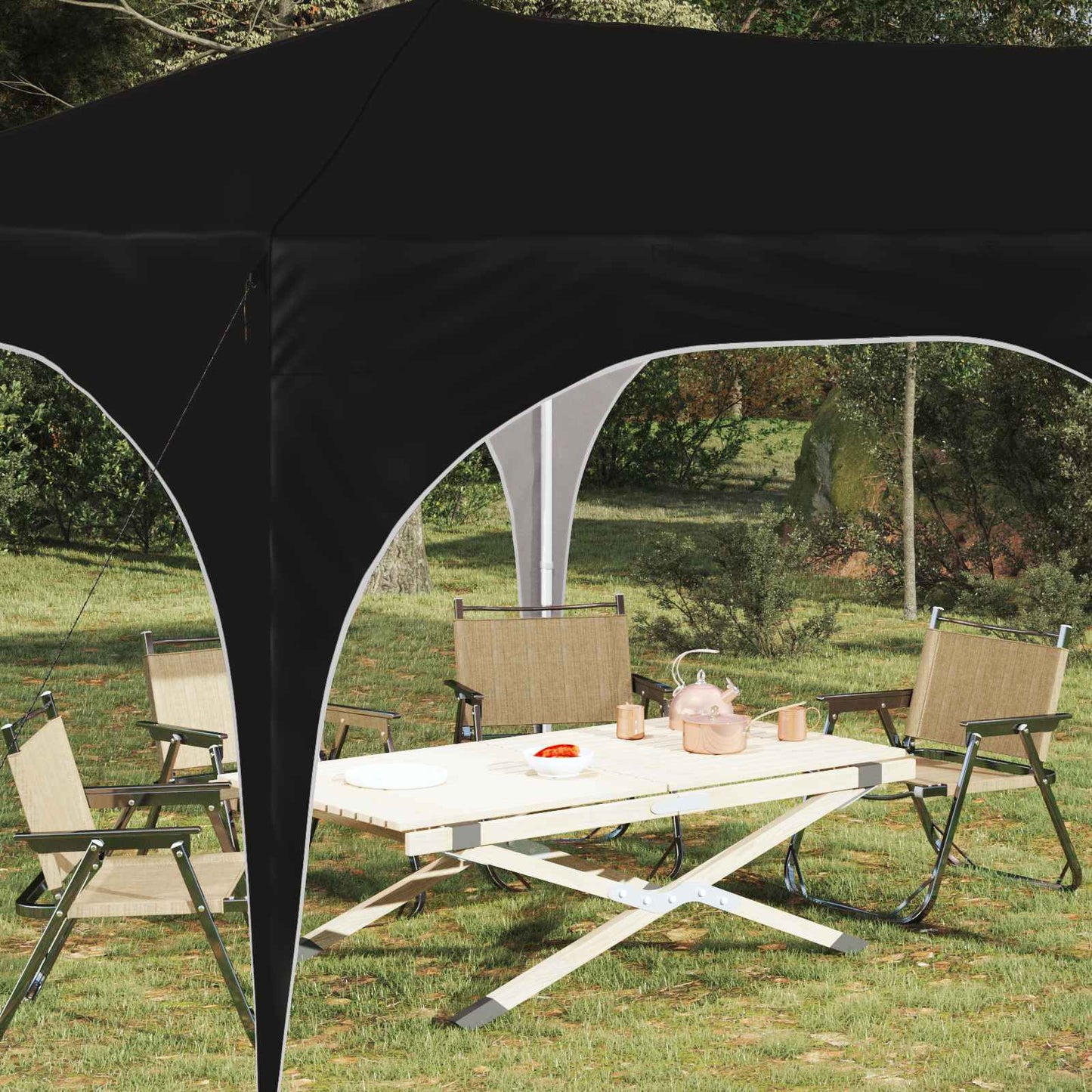 vidaXL Pop-up Party Tent 575 x 288 x 245 cm Black Oxford Fabric