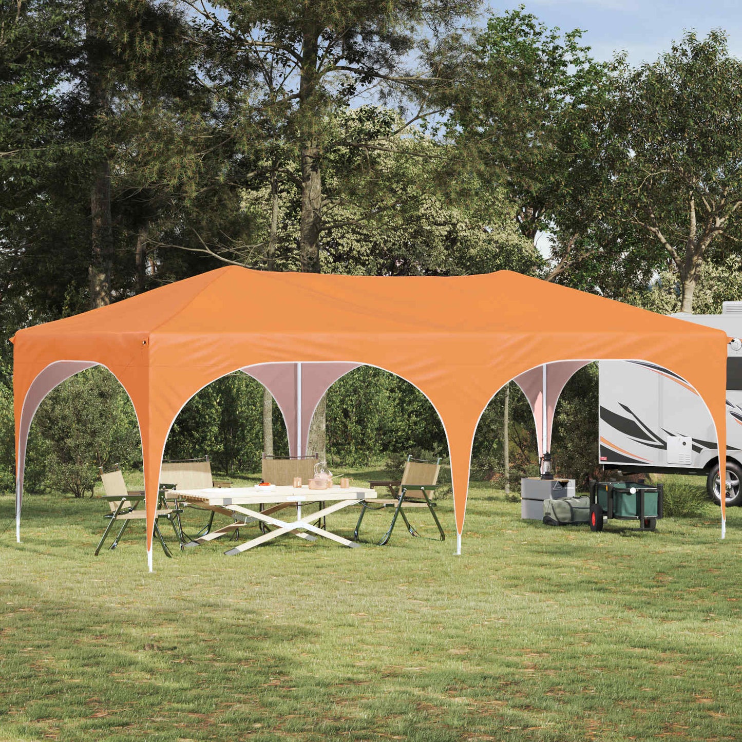 vidaXL Pop-up Party Tent 575 x 288 x 245 cm Orange Oxford Fabric