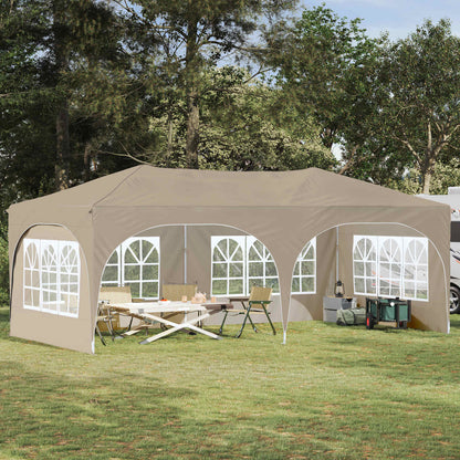 vidaXL Pop-up Party Tent 575 x 288 x 245 cm Cream Oxford Fabric