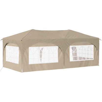 vidaXL Pop-up Party Tent 575 x 288 x 245 cm Cream Oxford Fabric