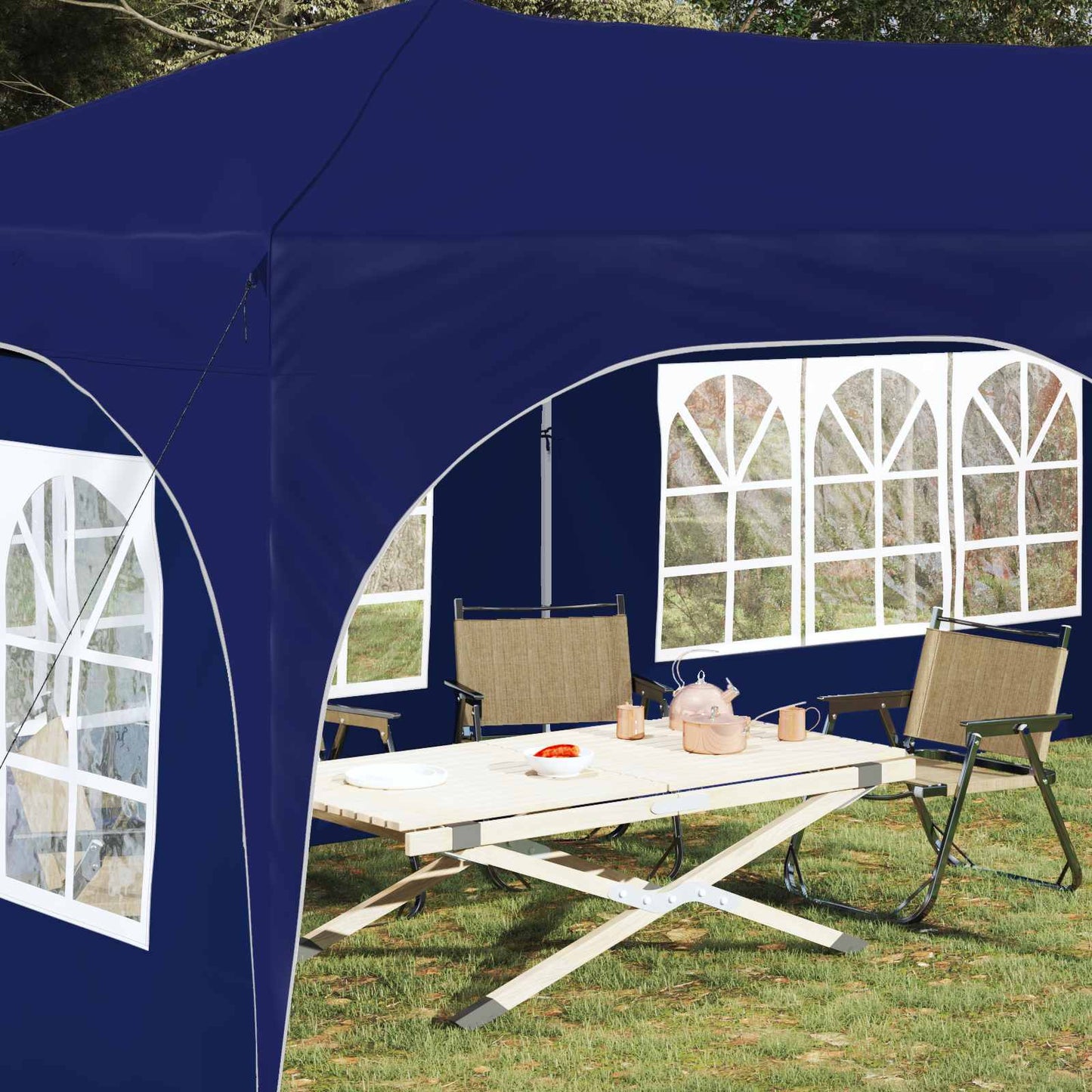 vidaXL Pop-up Party Tent 575 x 288 x 245 cm Blue Oxford Fabric