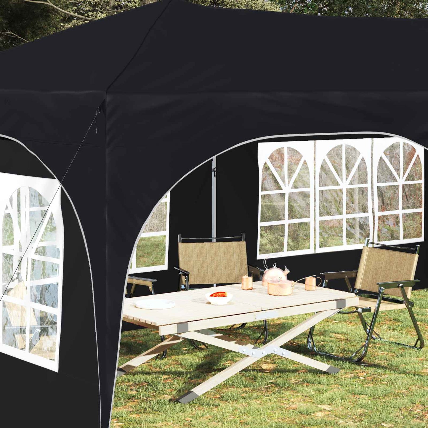 vidaXL Pop-up Party Tent 575 x 288 x 245 cm Anthracite Oxford Fabric