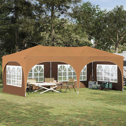 vidaXL Pop-up Party Tent 575 x 288 x 245 cm Beige Oxford Fabric