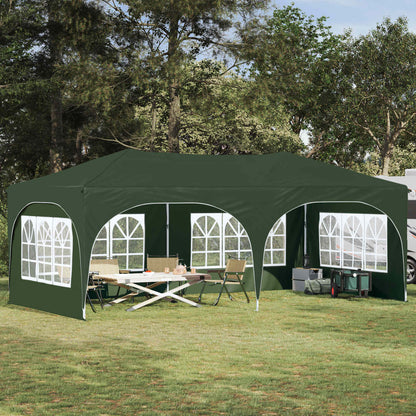 vidaXL Pop-up Party Tent 575 x 288 x 245 cm Green Oxford Fabric