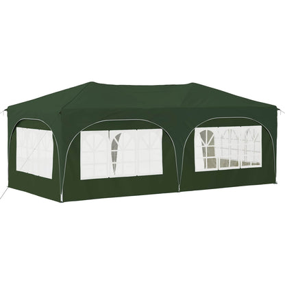 vidaXL Pop-up Party Tent 575 x 288 x 245 cm Green Oxford Fabric