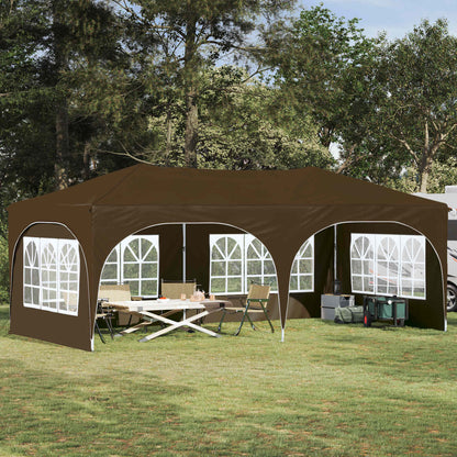 vidaXL Pop-up Party Tent 575 x 288 x 245 cm Taupe Oxford Fabric