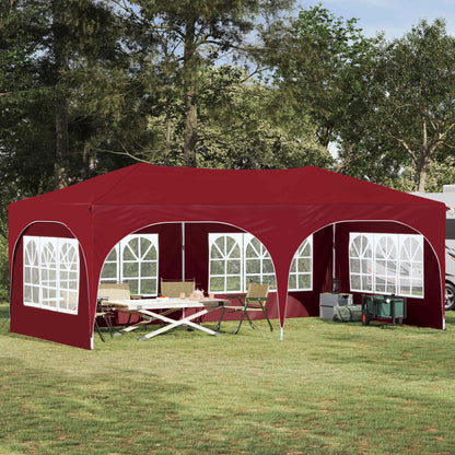 vidaXL Pop-up Party Tent 575 x 288 x 245 cm Burgundy Oxford Fabric