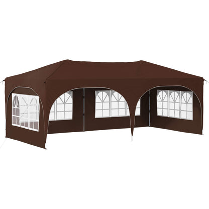 vidaXL Pop-up Party Tent 575 x 288 x 245 cm Brown Oxford Fabric