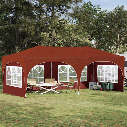vidaXL Pop-up Party Tent 575 x 288 x 245 cm Terracotta Oxford Fabric