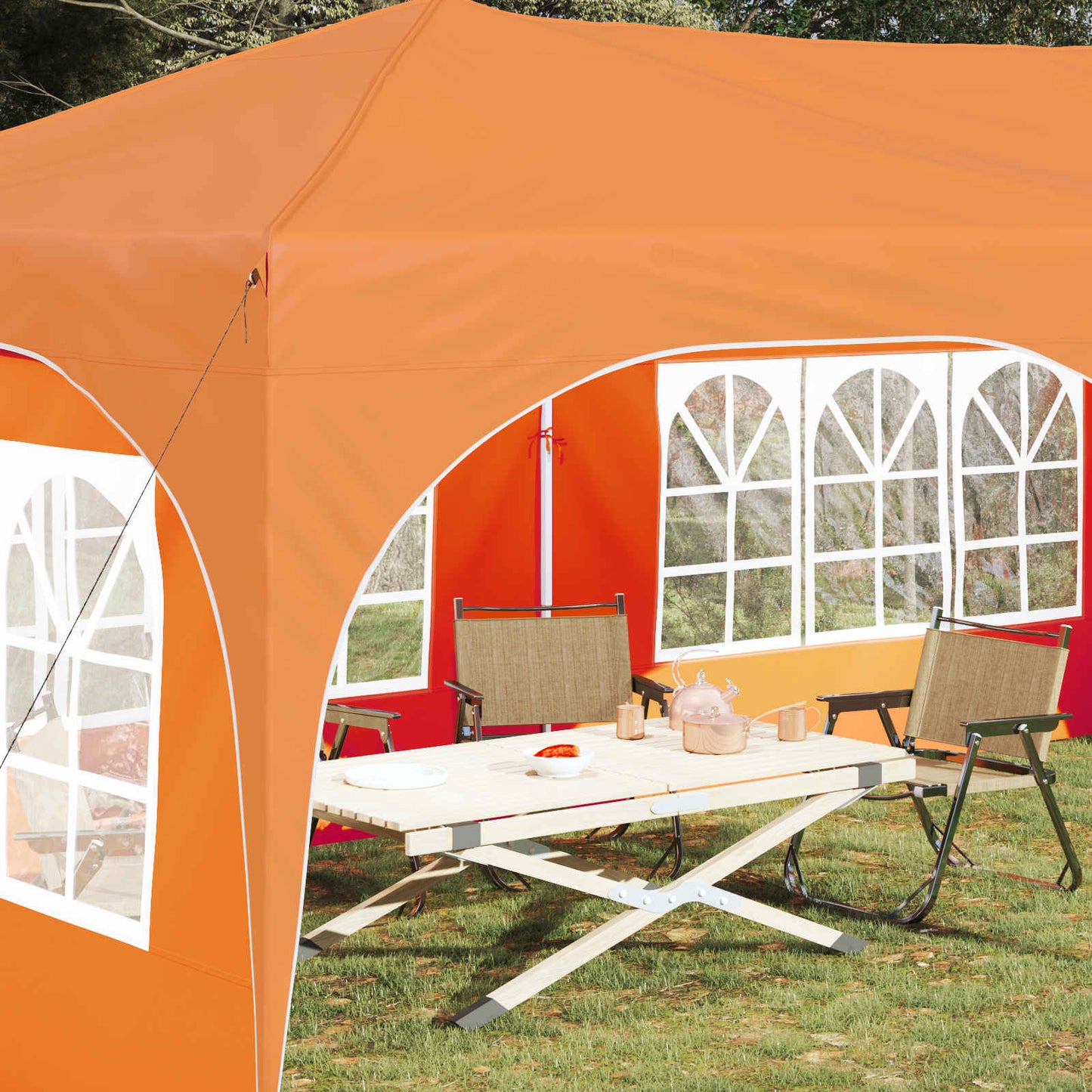 vidaXL Pop-up Party Tent 575 x 288 x 245 cm Orange Oxford Fabric