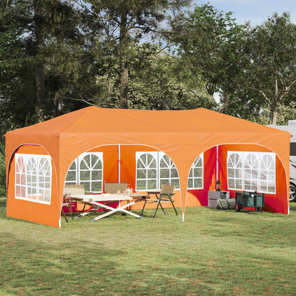 vidaXL Pop-up Party Tent 575 x 288 x 245 cm Orange Oxford Fabric