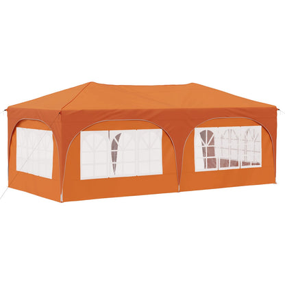 vidaXL Pop-up Party Tent 575 x 288 x 245 cm Orange Oxford Fabric