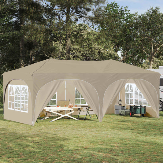 vidaXL Pop-up Party Tent 575 x 288 x 245 cm Cream Oxford Fabric