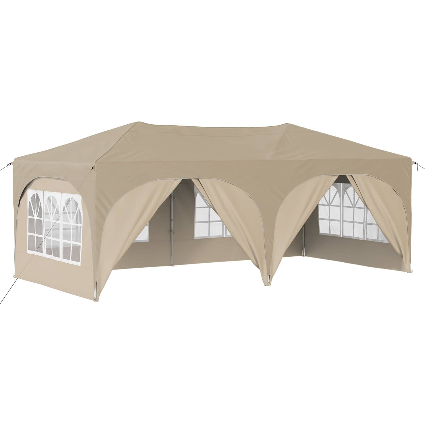 vidaXL Pop-up Party Tent 575 x 288 x 245 cm Cream Oxford Fabric