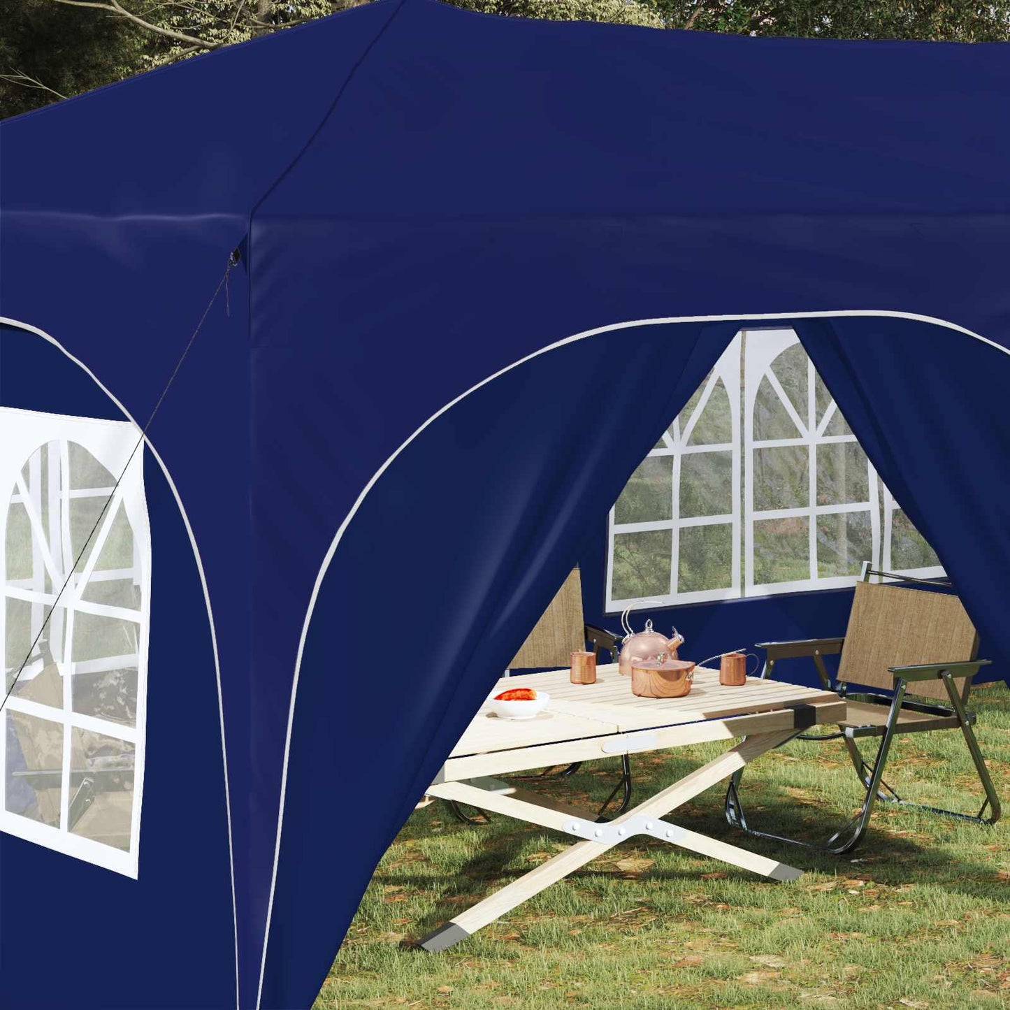 vidaXL Pop-up Party Tent 575 x 288 x 245 cm Blue Oxford Fabric