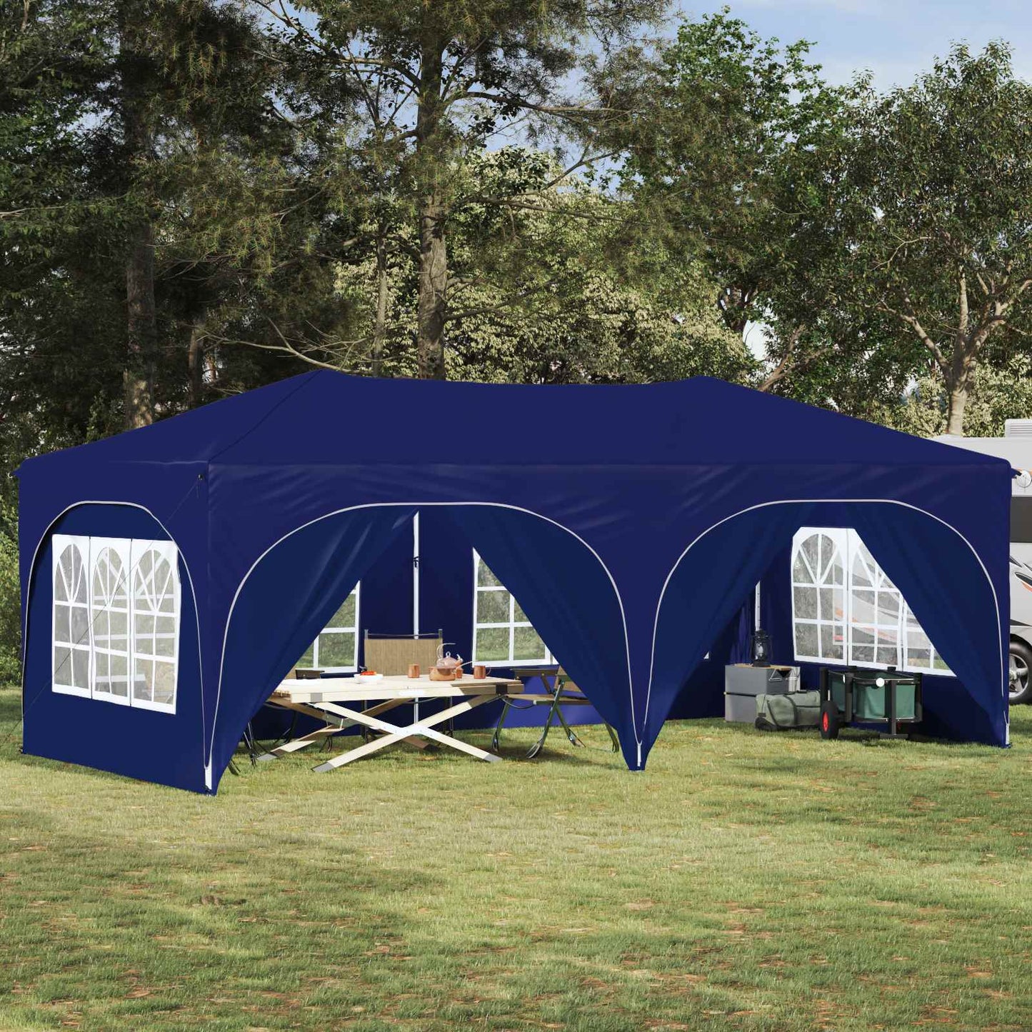 vidaXL Pop-up Party Tent 575 x 288 x 245 cm Blue Oxford Fabric