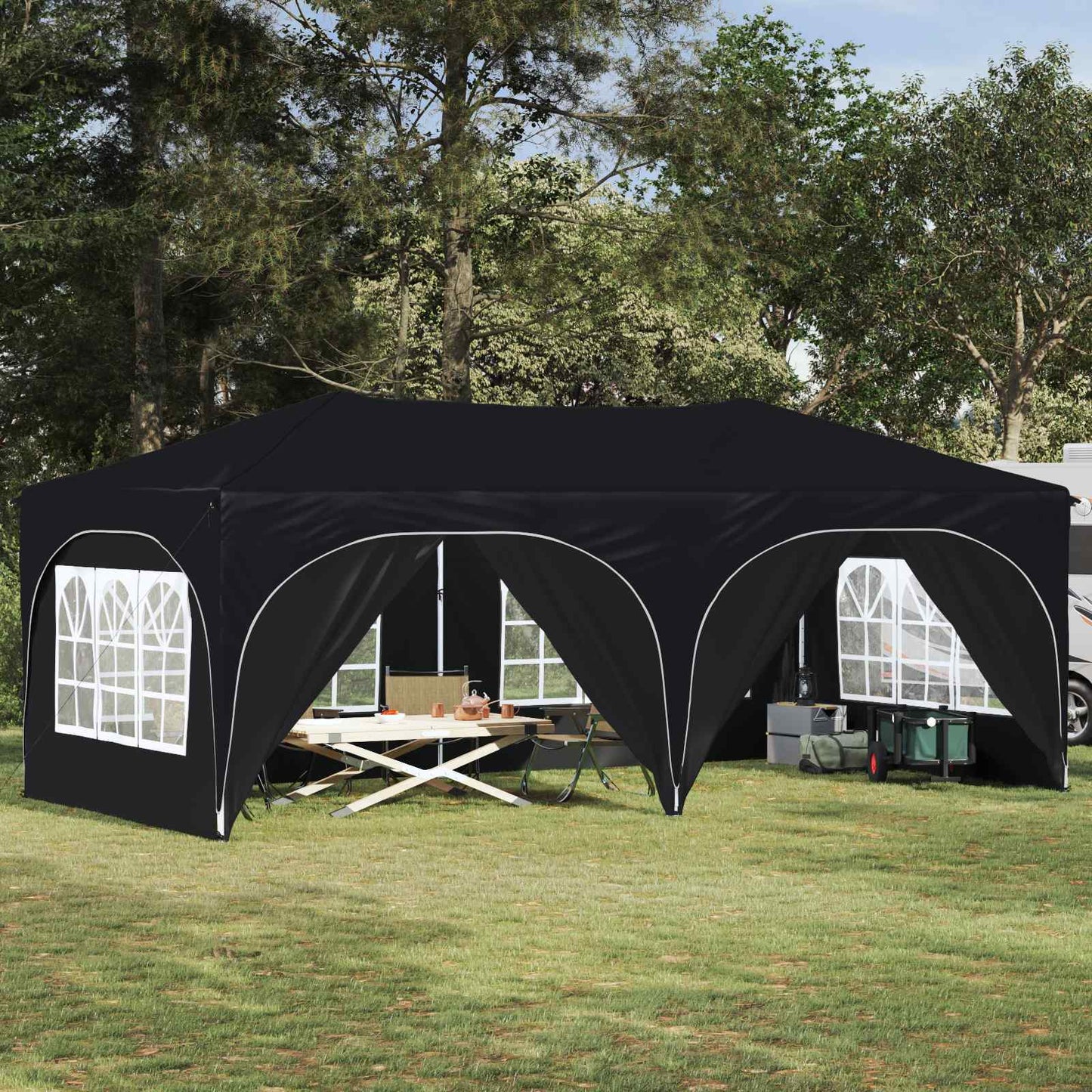 vidaXL Pop-up Party Tent 575 x 288 x 245 cm Anthracite Oxford Fabric