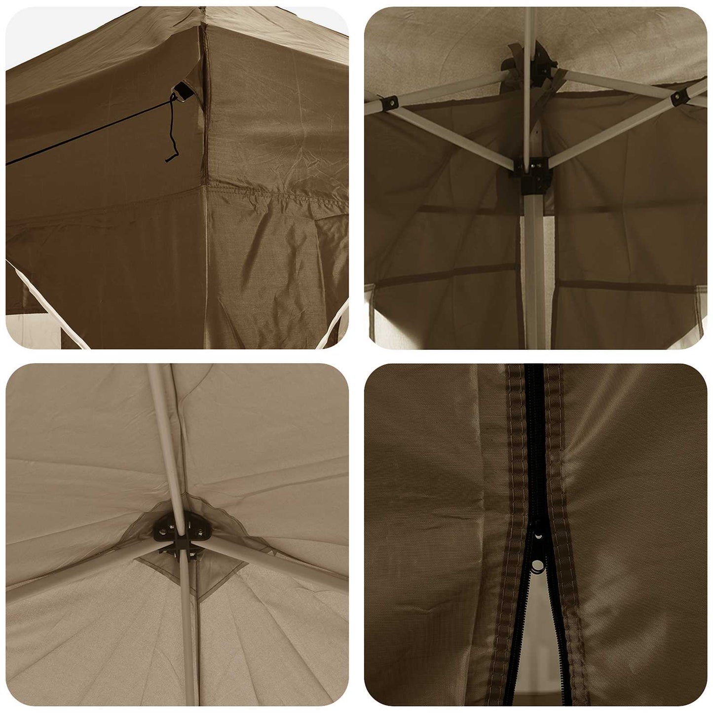 vidaXL Pop-up Party Tent 575 x 288 x 245 cm Taupe Oxford Fabric