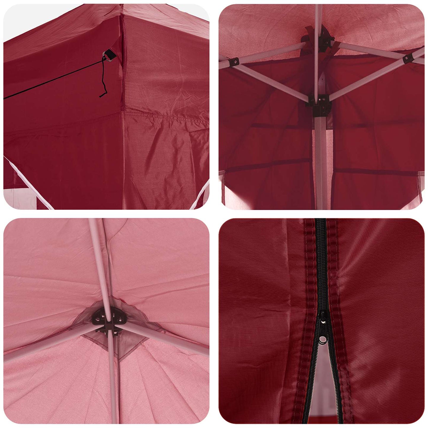 vidaXL Pop-up Party Tent 575 x 288 x 245 cm Burgundy Oxford Fabric
