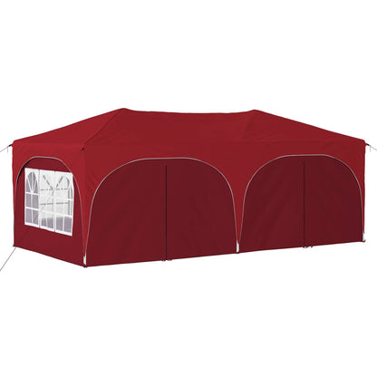 vidaXL Pop-up Party Tent 575 x 288 x 245 cm Burgundy Oxford Fabric