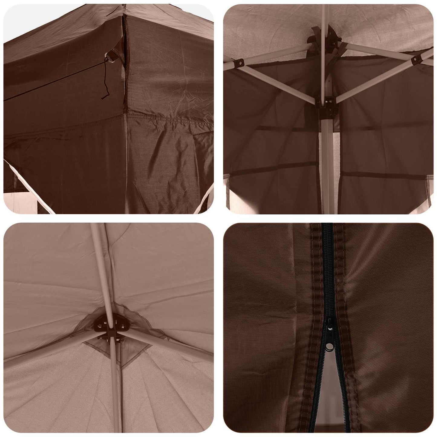 vidaXL Pop-up Party Tent 575 x 288 x 245 cm Brown Oxford Fabric