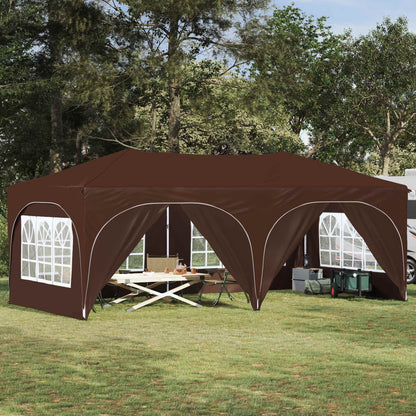 vidaXL Pop-up Party Tent 575 x 288 x 245 cm Brown Oxford Fabric