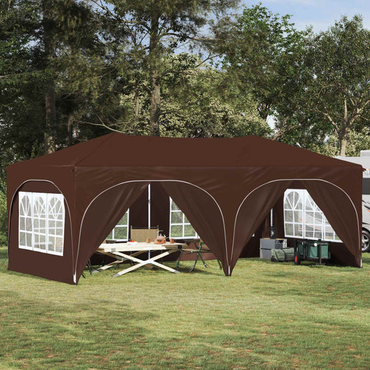 vidaXL Pop-up Party Tent 575 x 288 x 245 cm Brown Oxford Fabric