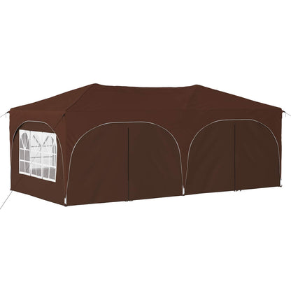 vidaXL Pop-up Party Tent 575 x 288 x 245 cm Brown Oxford Fabric