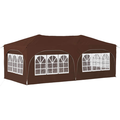 vidaXL Pop-up Party Tent 575 x 288 x 245 cm Brown Oxford Fabric