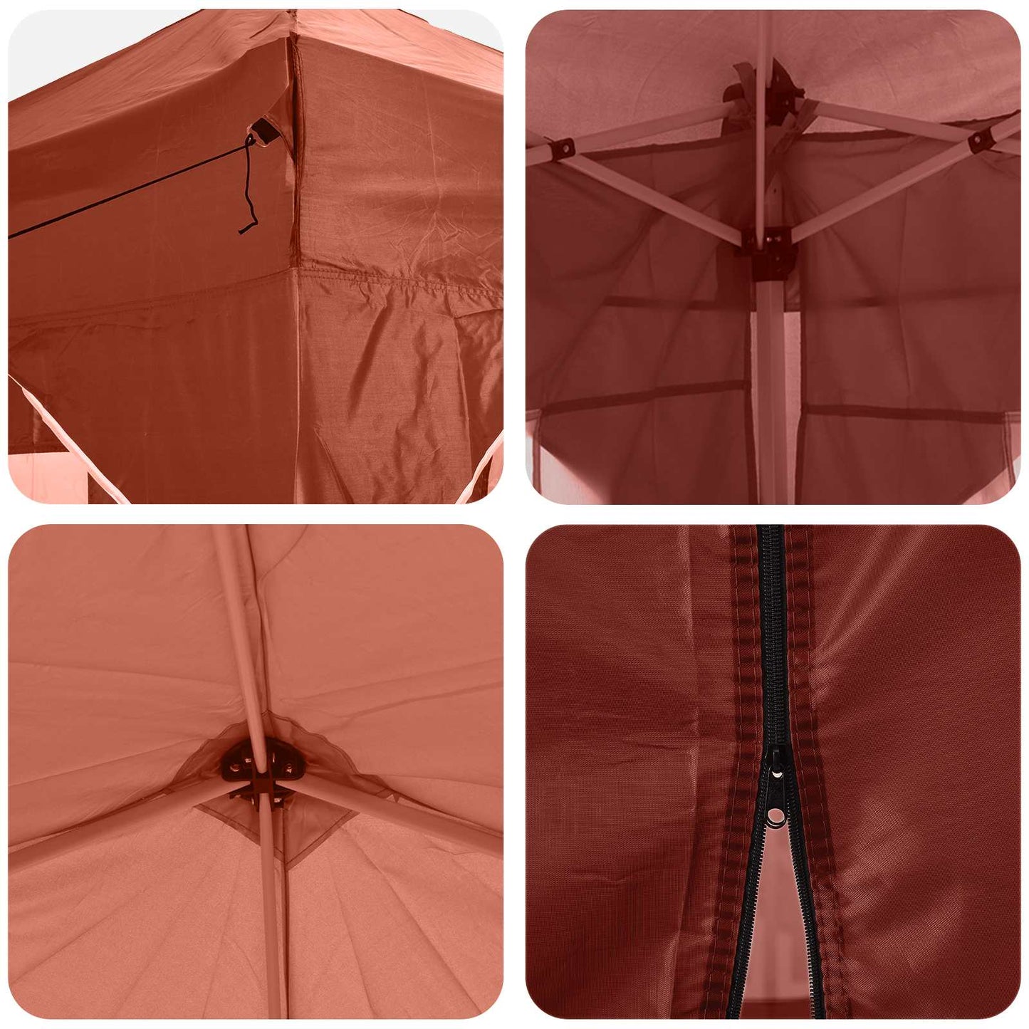vidaXL Pop-up Party Tent 575 x 288 x 245 cm Terracotta Oxford Fabric
