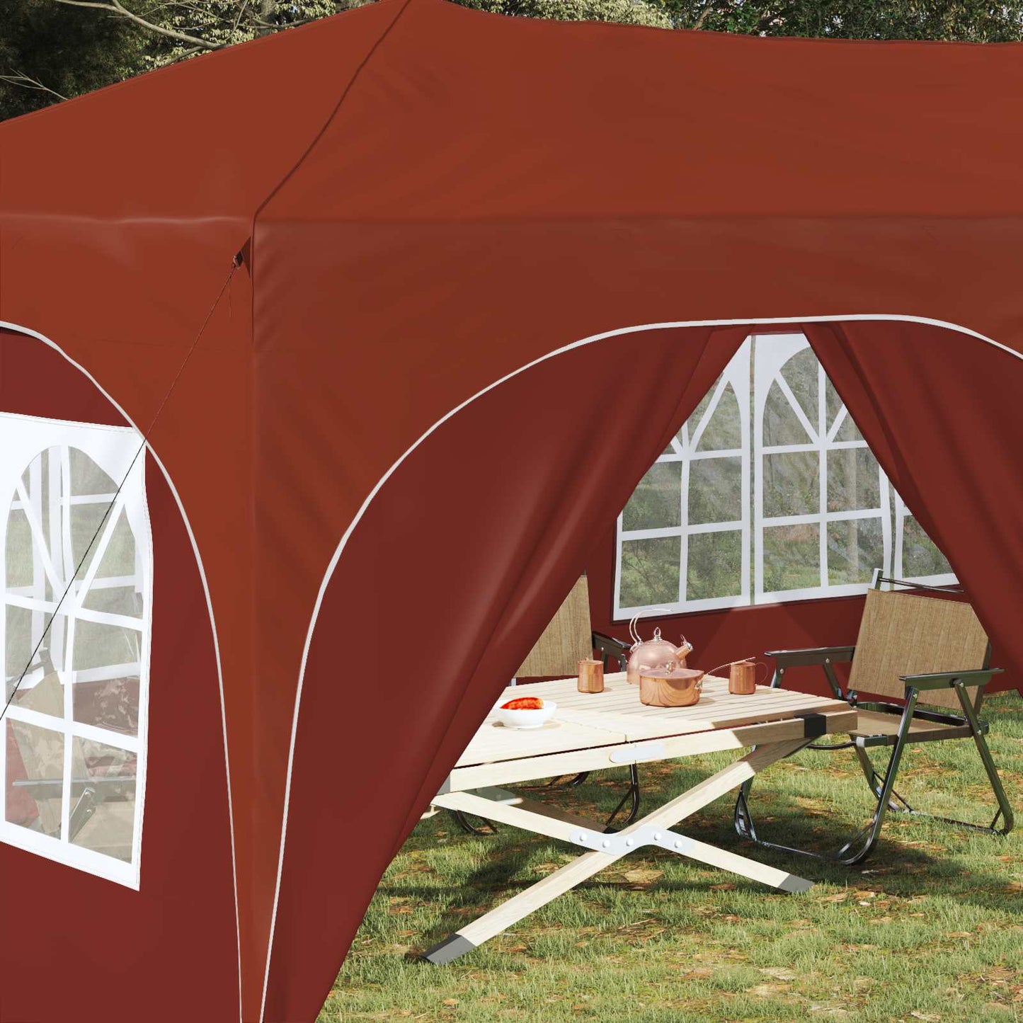 vidaXL Pop-up Party Tent 575 x 288 x 245 cm Terracotta Oxford Fabric