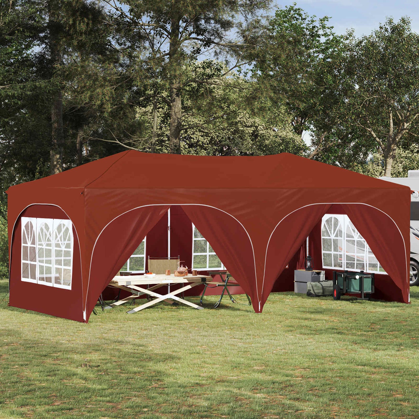 vidaXL Pop-up Party Tent 575 x 288 x 245 cm Terracotta Oxford Fabric