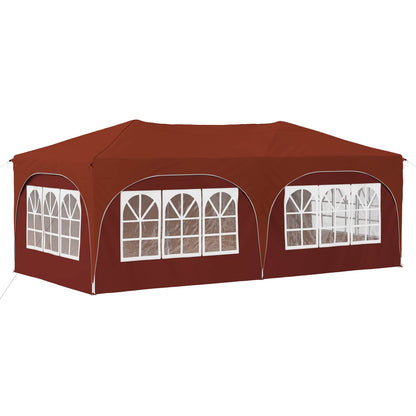 vidaXL Pop-up Party Tent 575 x 288 x 245 cm Terracotta Oxford Fabric