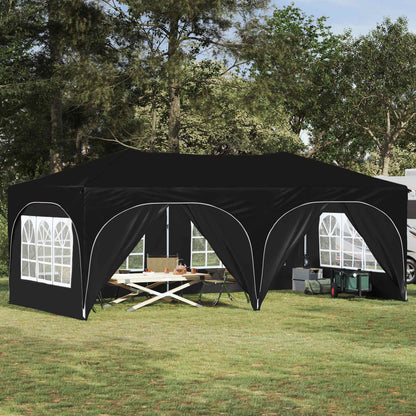 vidaXL Pop-up Party Tent 575 x 288 x 245 cm Black Oxford Fabric