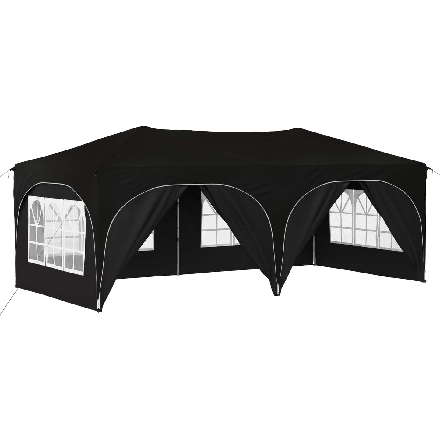 vidaXL Pop-up Party Tent 575 x 288 x 245 cm Black Oxford Fabric