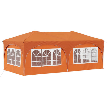 vidaXL Pop-up Party Tent 575 x 288 x 245 cm Orange Oxford Fabric