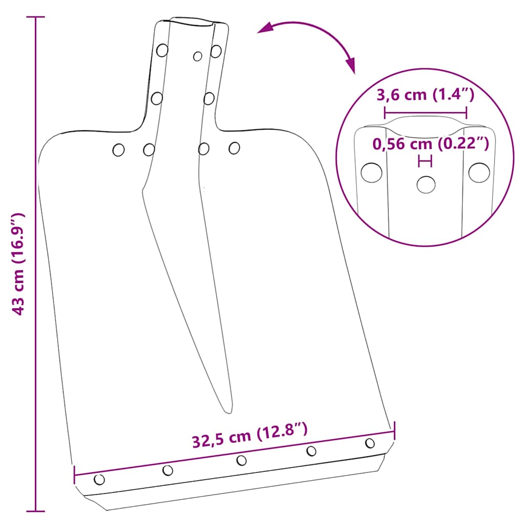 vidaXL Shovel Head Silver 43 x 32.5 cm Aluminum