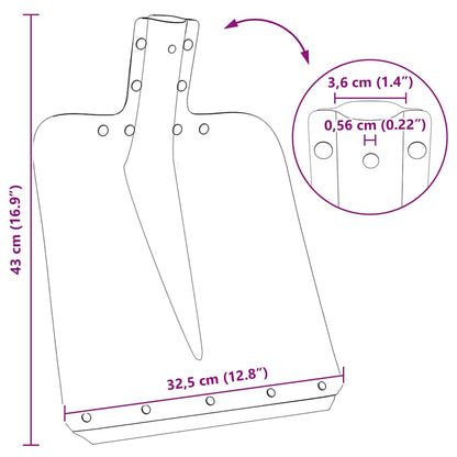 vidaXL Shovel Head Silver 43 x 32.5 cm Aluminum