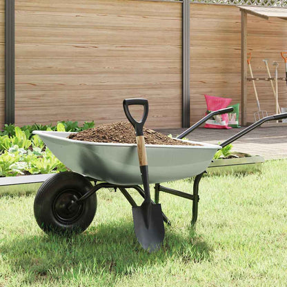 vidaXL Shovel Black 68.5 cm Power Coated Steel and Solid Wood