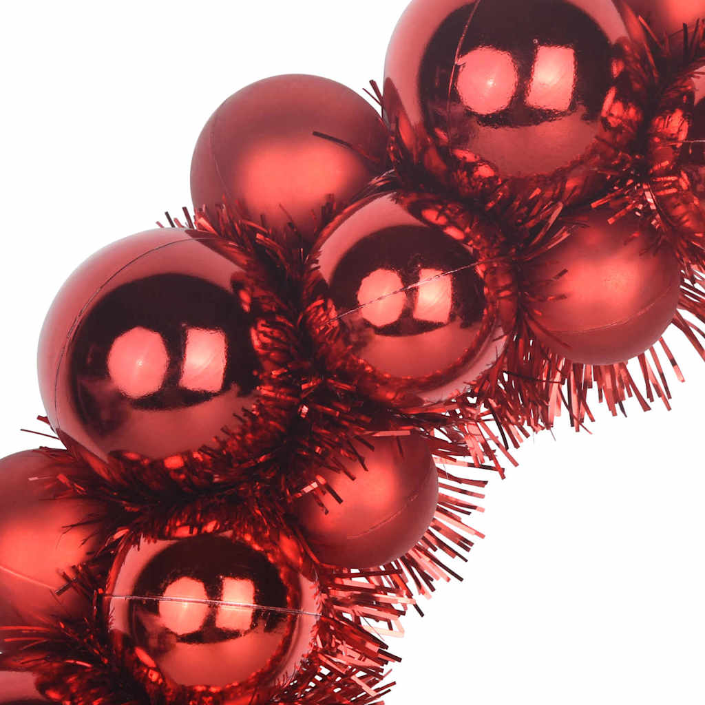 vidaXL Christmas Ball Wreathes 2 pcs Red 33 x 33 x 7 cm Polystyrene