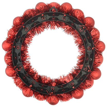 vidaXL Christmas Ball Wreathes 2 pcs Red 33 x 33 x 7 cm Polystyrene