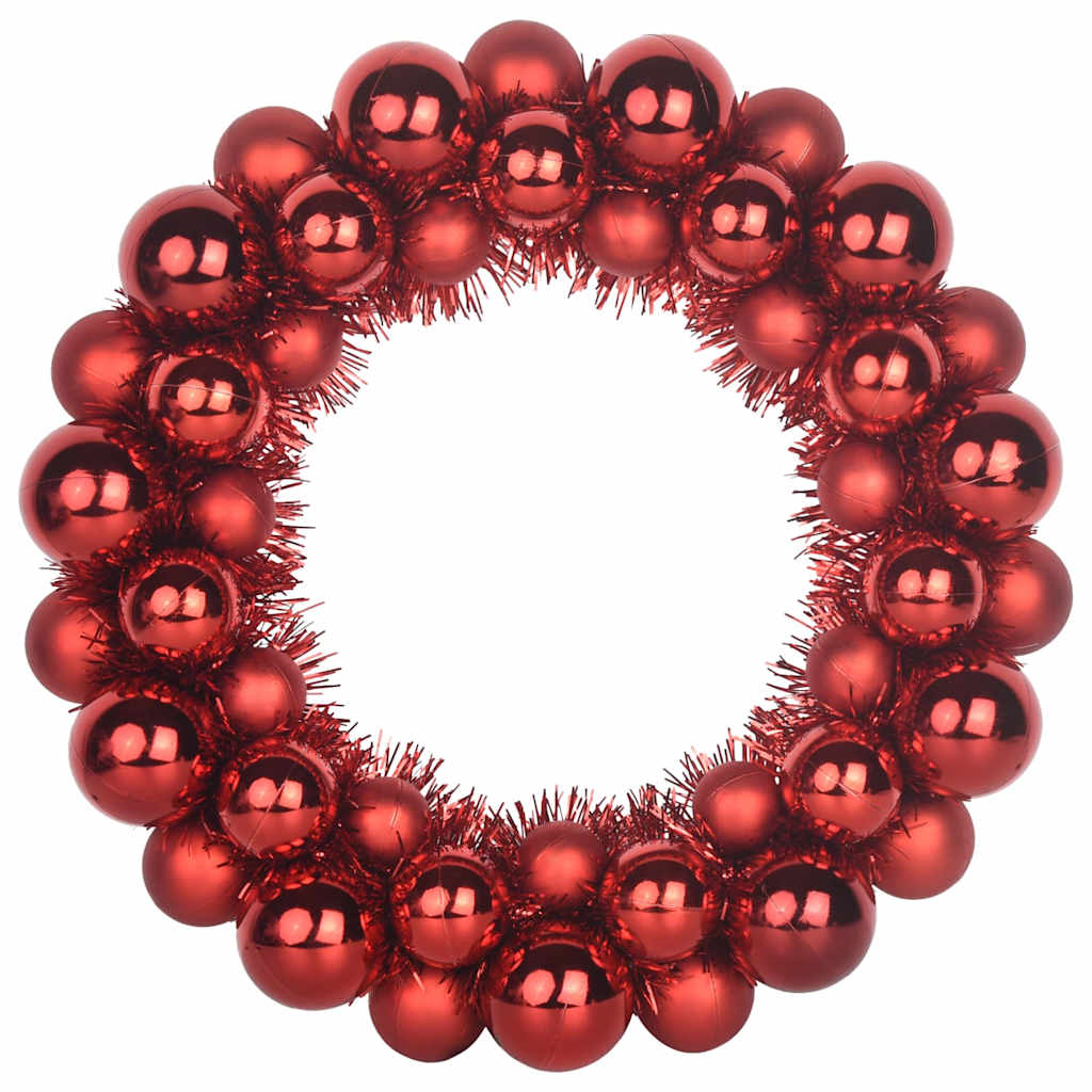vidaXL Christmas Ball Wreathes 2 pcs Red 33 x 33 x 7 cm Polystyrene