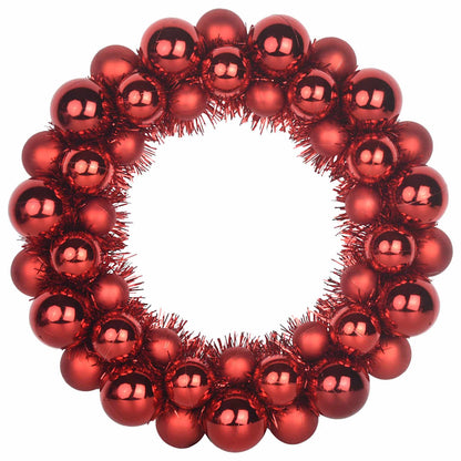 vidaXL Christmas Ball Wreathes 2 pcs Red 33 x 33 x 7 cm Polystyrene