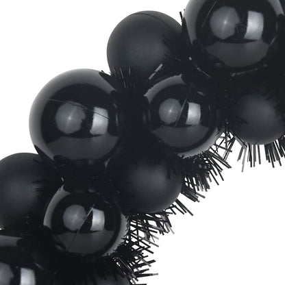 vidaXL Christmas Ball Wreathes 2 pcs Black 33 x 33 x 7 cm Polystyrene